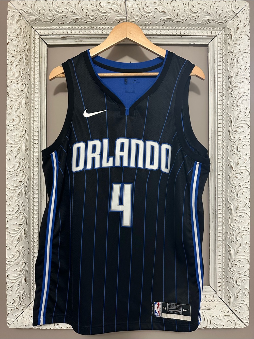 Nike Orlando Black and Blue Basketball Jersey #4